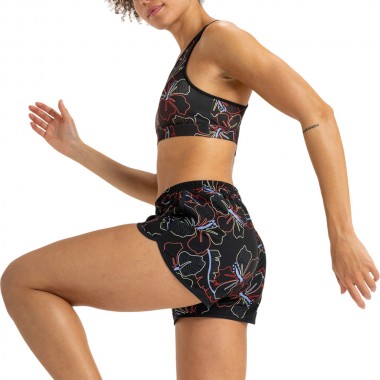 ROXY EVERYDAY FLOW BRA ANTHRACITE ATHLETIC HIBISCUS