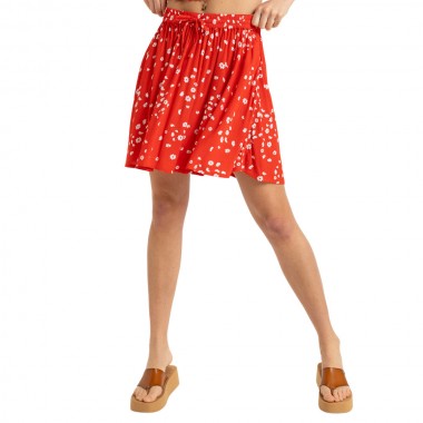 ROXY FLOWING LOVE MINI SKIRT POPPY RED DANCING DITSY