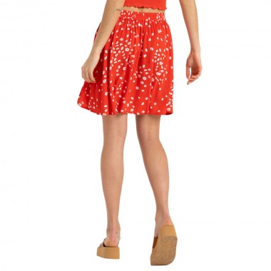 ROXY FLOWING LOVE MINI SKIRT POPPY RED DANCING DITSY