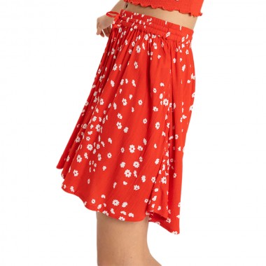 ROXY FLOWING LOVE MINI SKIRT POPPY RED DANCING DITSY