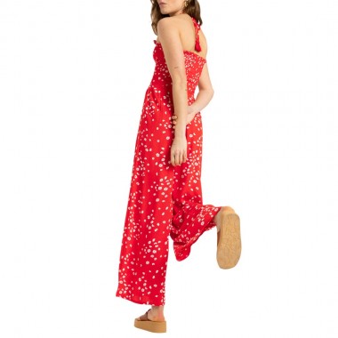 ROXY PALM GROVES W JUMPSUIT POPPY RED DANCING DITSY