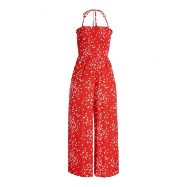 ROXY PALM GROVES W JUMPSUIT POPPY RED DANCING DITSY