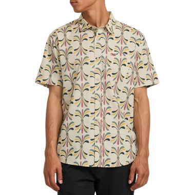RVCA LA EYE FLORAL SHIRT LIGHT KHAKI