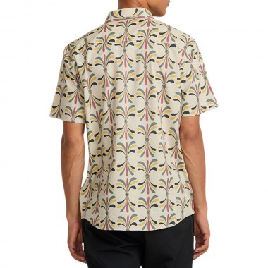 RVCA LA EYE FLORAL SHIRT LIGHT KHAKI