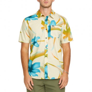 VOLCOM TRACERS FLORAL SHIRT LIGHT BEIGE