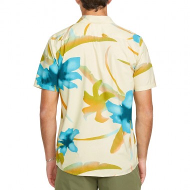 VOLCOM TRACERS FLORAL SHIRT LIGHT BEIGE
