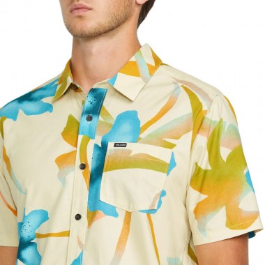 VOLCOM TRACERS FLORAL SHIRT LIGHT BEIGE