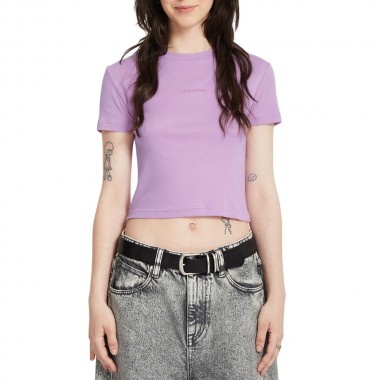 VOLCOM VOLCOMSTONE TIGHT CROP W T-SHIRT IRIS PURPLE