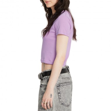 VOLCOM VOLCOMSTONE TIGHT CROP W T-SHIRT IRIS PURPLE