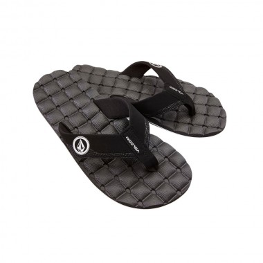 VOLCOM RECLINER SANDALS BLACK WHITE