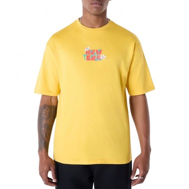 NEW ERA DRINK GRAPHIC OS T-SHIRT MED YELLOW