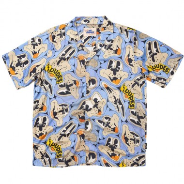 THE DUDES BEARISH BLUE HAWAIIAN SHIRT MULTICOLOR