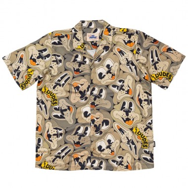 THE DUDES BEARISH BROWN HAWAIIAN SHIRT MULTICOLOR
