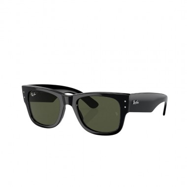 RAY-BAN MEGA WAYFARER SUNGLASSES POLISHED BLACK/GREEN