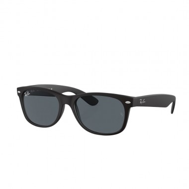 RAY-BAN NEW WAYFARER CLASSIC SUNGLASSES MATTE RUBBER BLACK/BLUE