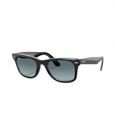 RAY-BAN ORIGINAL WAYFARER BICLR SUNGLASSES P.BLK TRANSP/BLUE GR