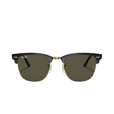 RAY-BAN CLUBMASTER CLASSIC SUNGLASSES POL.BLK ON GLD/G-15 GREEN