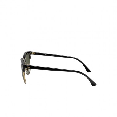 RAY-BAN CLUBMASTER CLASSIC SUNGLASSES POL.BLK ON GLD/G-15 GREEN
