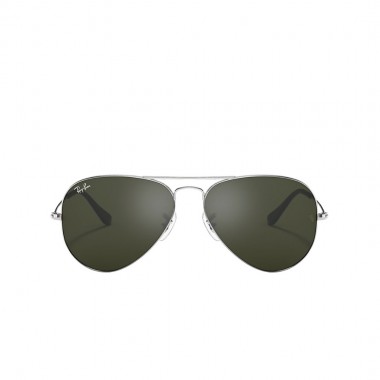 RAY-BAN AVIATOR MIRROR SUNGLASSES POLISHED SILVER/GREY