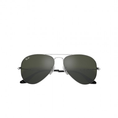 RAY-BAN AVIATOR MIRROR SUNGLASSES POLISHED SILVER/GREY