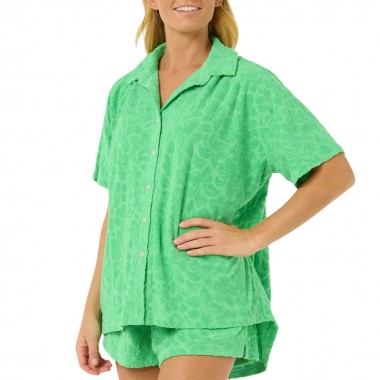 RIP CURL LAS DALIAS W TERRY SHIRT LIGHT GREEN