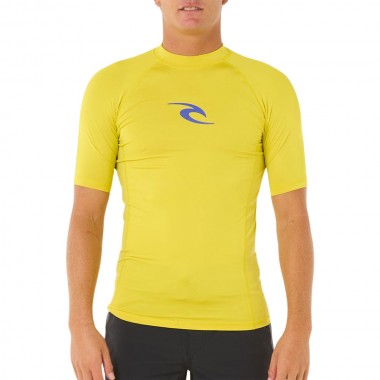 RIP CURL WAVES UPF PERF SS RASH VEST SULPHUR