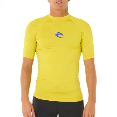RIP CURL WAVES UPF PERF SS RASH VEST SULPHUR