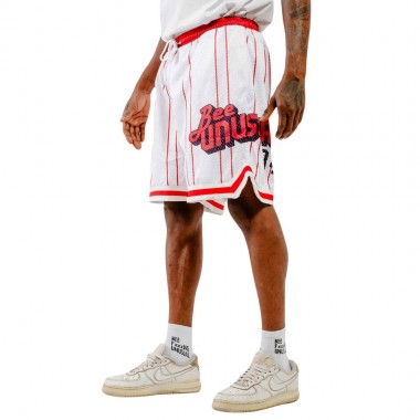 BEE UNUSUAL RETRO BASKETBALL SHORTS WHITE/RED
