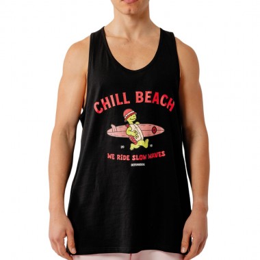 BEE UNUSUAL SLOW WAVES TANK TOP BLACK