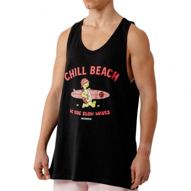BEE UNUSUAL SLOW WAVES TANK TOP BLACK