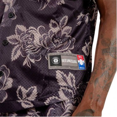 BEE UNUSUAL DOILY MESH SHIRT BLACK