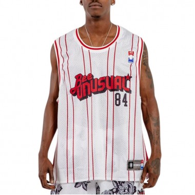 BEE UNUSUAL RETRO BASKETBALL JERSEY TANK WHITE/RED