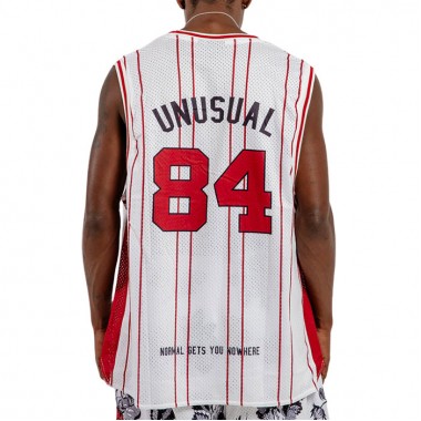BEE UNUSUAL RETRO BASKETBALL JERSEY TANK WHITE/RED