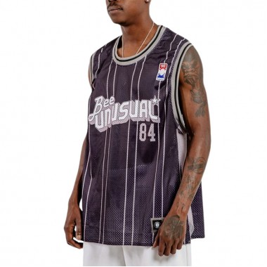 BEE UNUSUAL RETRO BASKETBALL JERSEY TANK BLACK/GREY