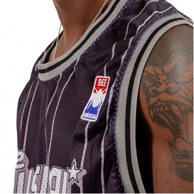 BEE UNUSUAL RETRO BASKETBALL JERSEY TANK BLACK/GREY