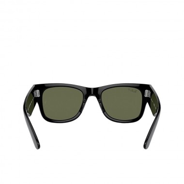 RAY-BAN CLUBMASTER CLASSIC SUNGLASSES POL.BLK ON GLD/G-15 GREEN
