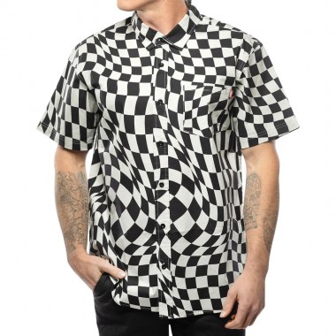 FASTHOUSE TRIP BUTTON UP SHIRT BLACK/WHITE