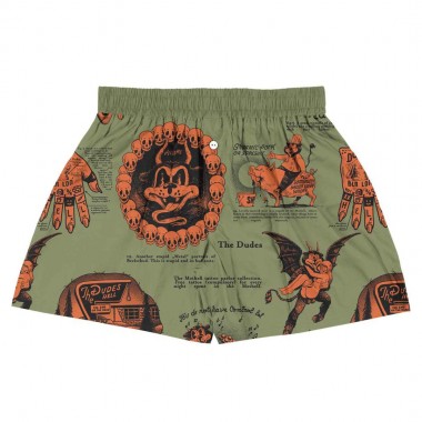 THE DUDES BEELZEBUD GREEN BOXER SHORTS MULTICOLOR