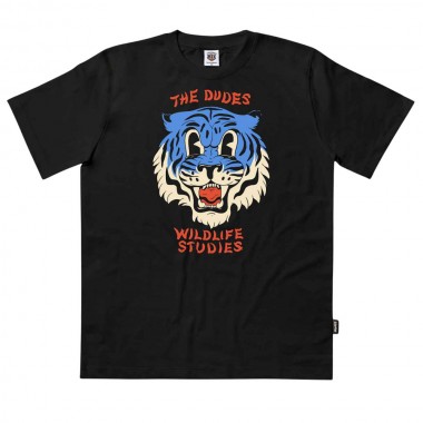 THE DUDES BIG SOLO TIGER BLUE CLASSIC T-SHIRT BLACK