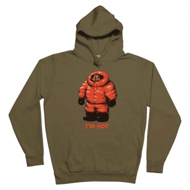 THE DUDES IM HOT CLASSIC HOODIE BRITISH KHAKI