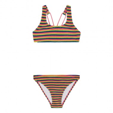 PROTEST PRTSICILLA JR STRIPED BRALETTE BIKINI SET GUAVA PINK