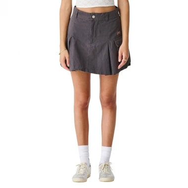 MISFIT WATERPIPE PLEATED SKIRT CHARCOAL