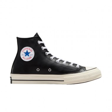 CONVERSE CHUCK 70 LEATHER HI SHOES BLACK/WHITE/EGRET