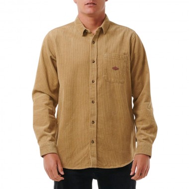 RIP CURL CLASSIC SURF CORD LS SHIRT DARK KHAKI