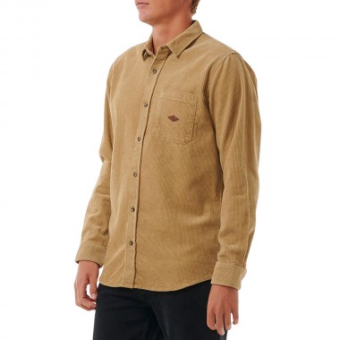 RIP CURL CLASSIC SURF CORD LS SHIRT DARK KHAKI