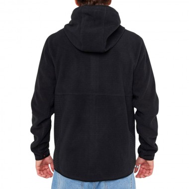 RIP CURL DEPARTED POLAR FLEECE ZIP HOODIE BLACK