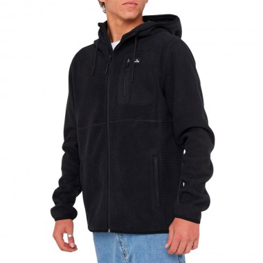 RIP CURL DEPARTED POLAR FLEECE ZIP HOODIE BLACK