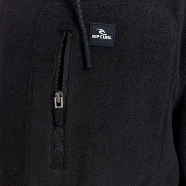 RIP CURL DEPARTED POLAR FLEECE ZIP HOODIE BLACK