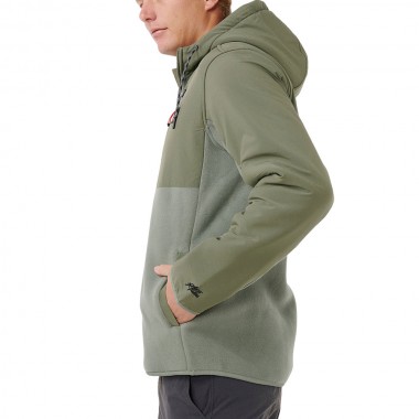 RIP CURL ANTI SERIES SEARCH ZIP FLEECE CACTUS GREEN