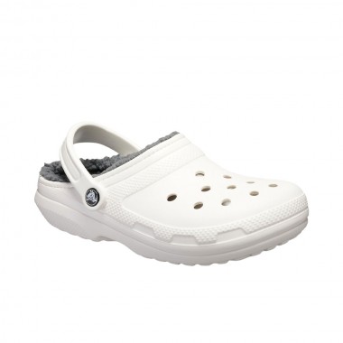CROCS CLASSIC LINED CLOGS WHITE/GREY